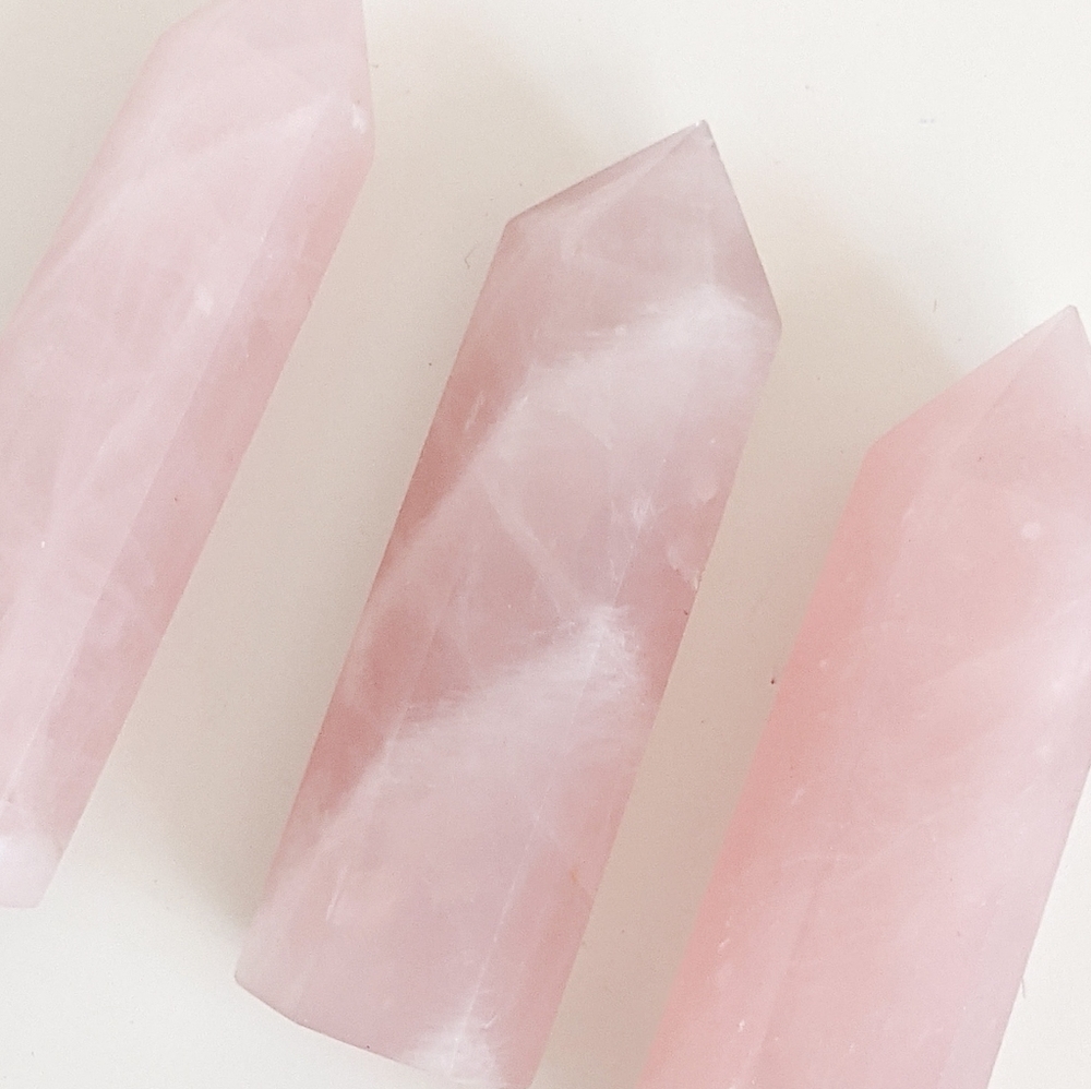 Rose quartz points
